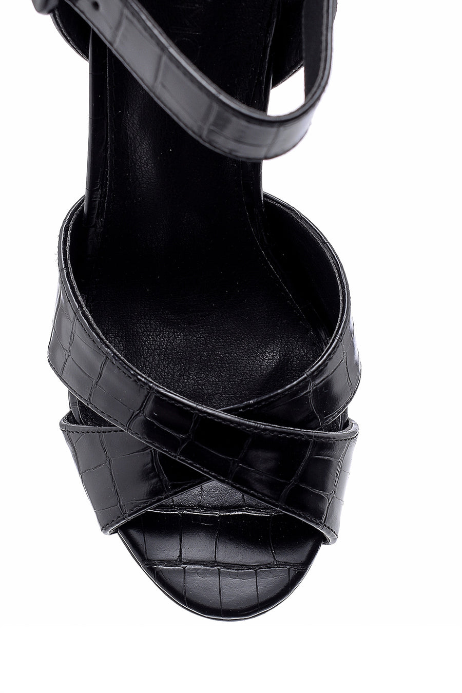 Women's Crocodile Patterned Heeled Shoes