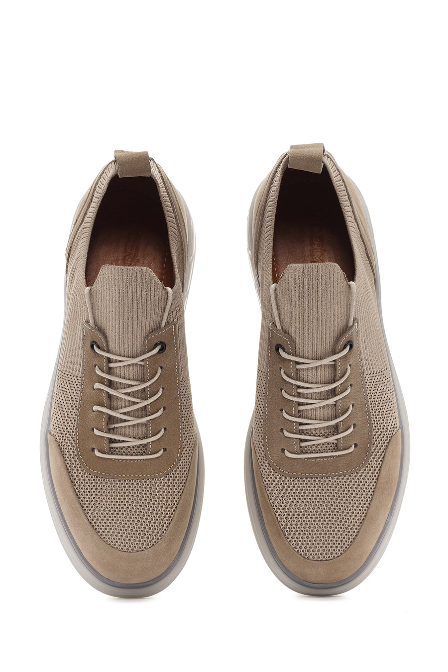 Men's Mink Thick Sole Lace Up Fabric Sneaker