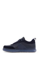 Men's Navy Blue Leather Sneaker | Derimod