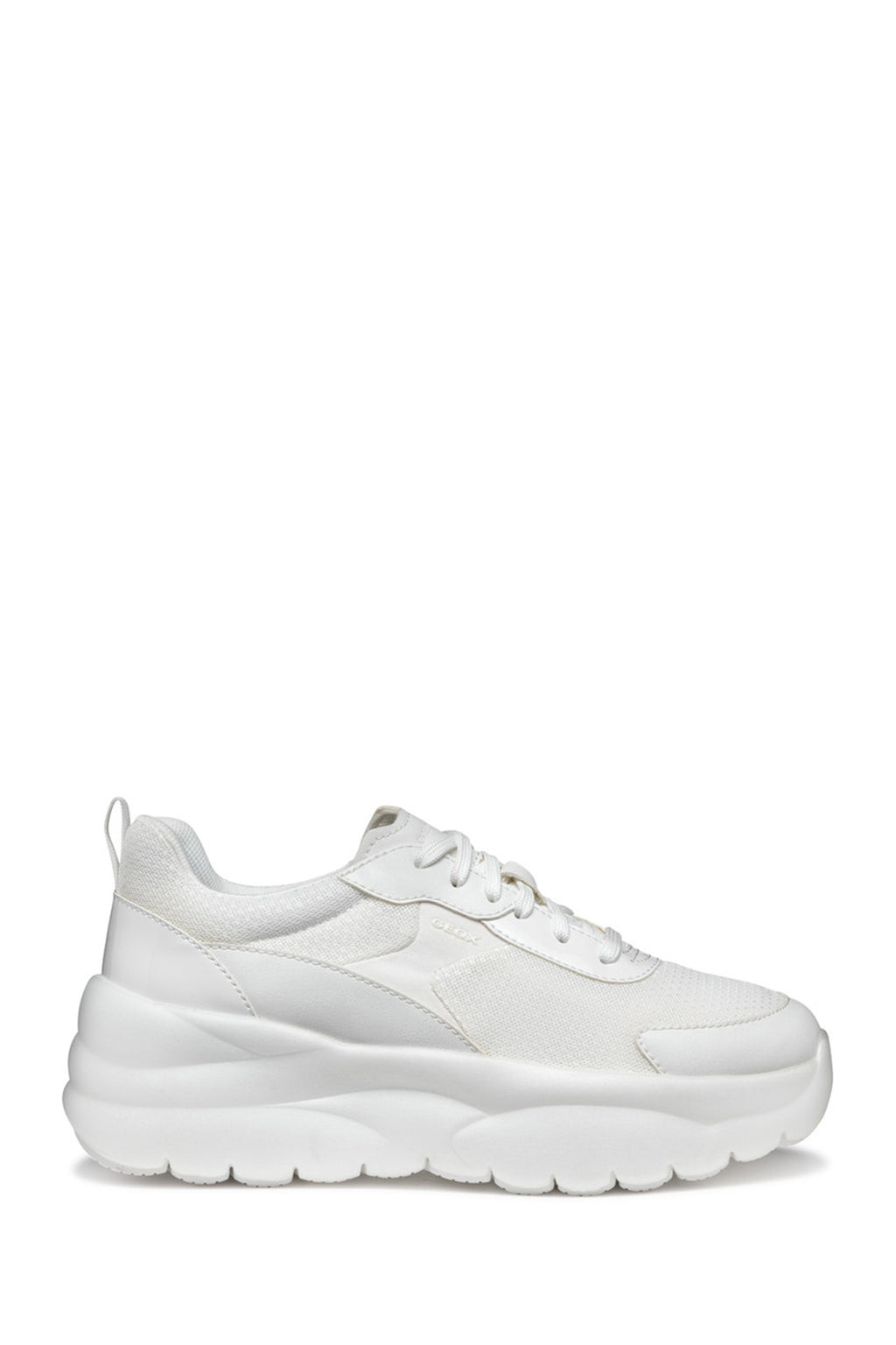 Geox Kadın Beyaz D Xtors D - Mesh + Geobuck Bağcıklı Kalın Tabanlı Sneaker