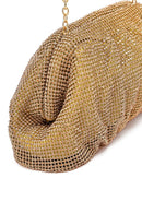 Women's Gold Long Chain Strap Stone Evening Clutch Bag | Derimod