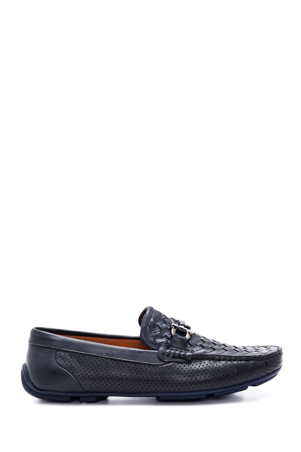 Erkek Lacivert Deri Örgülü Casual Loafer 22SFD630129 | Derimod