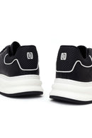 Men's Black Lace-up Thick-Sole Leather Sneaker | Derimod