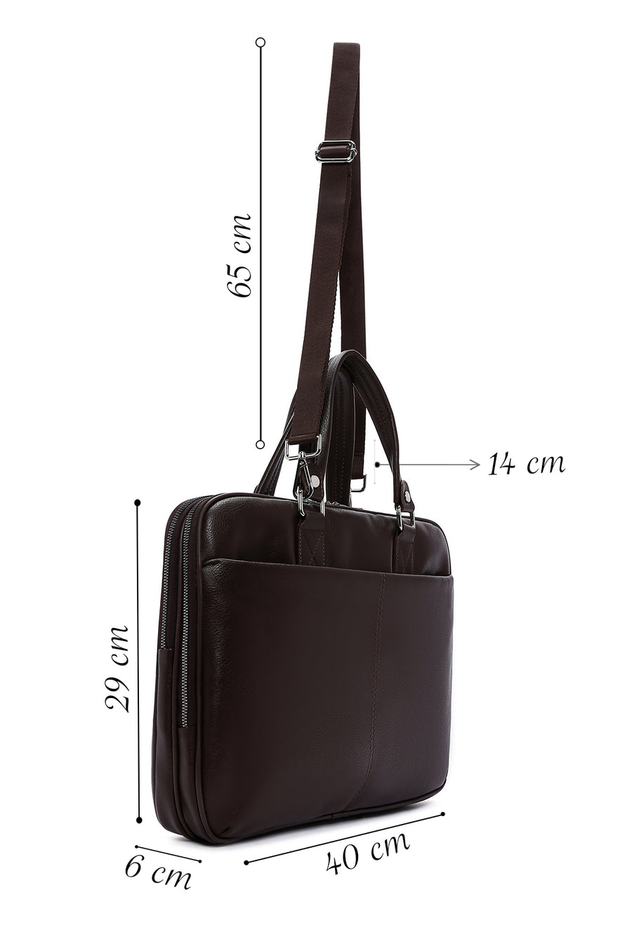 Men's Brown Long Strap Briefcase