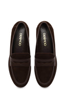 Woman Brown Buckled Wedge Suede Comfort Loafer | Derimod