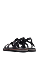 Women's Black Ankle Strap Leather Comfort Sandals | Derimod