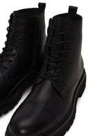 Male Black Lace-up Zip Closure Leather Casual Boots | Derimod
