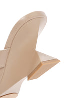 Women's Beige Medium Heeled Slippers | Derimod