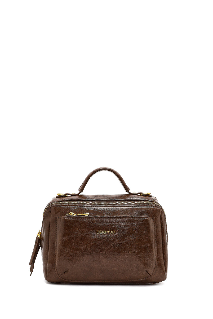 Woman Brown Long-Strap Crossbody Bag