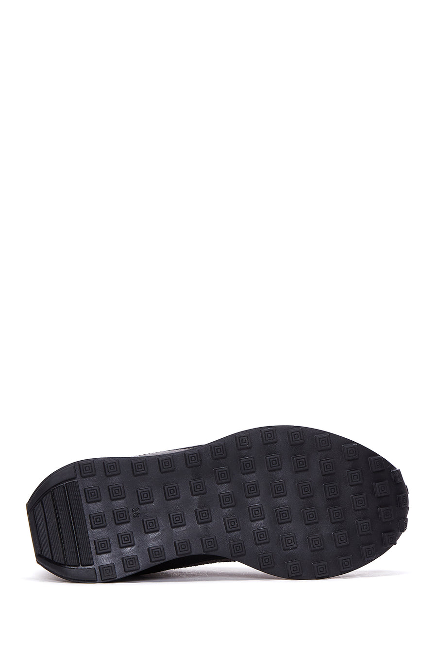 Kadın Siyah Süet Detaylı Deri Sneaker