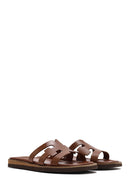 Women's Brown Leather Slippers | Derimod