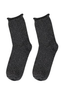 Women's Black Lurex Cotton Socks | Derimod