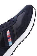 Men's Navy Blue Suede Leather Detailed Sneaker | Derimod