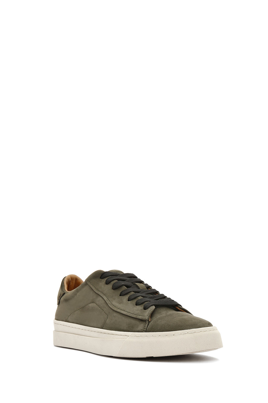 Erkek Haki Bağcıklı Nubuk Deri Sneaker