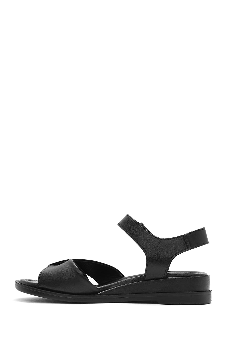 Women's Black Strappy Leather Sandals