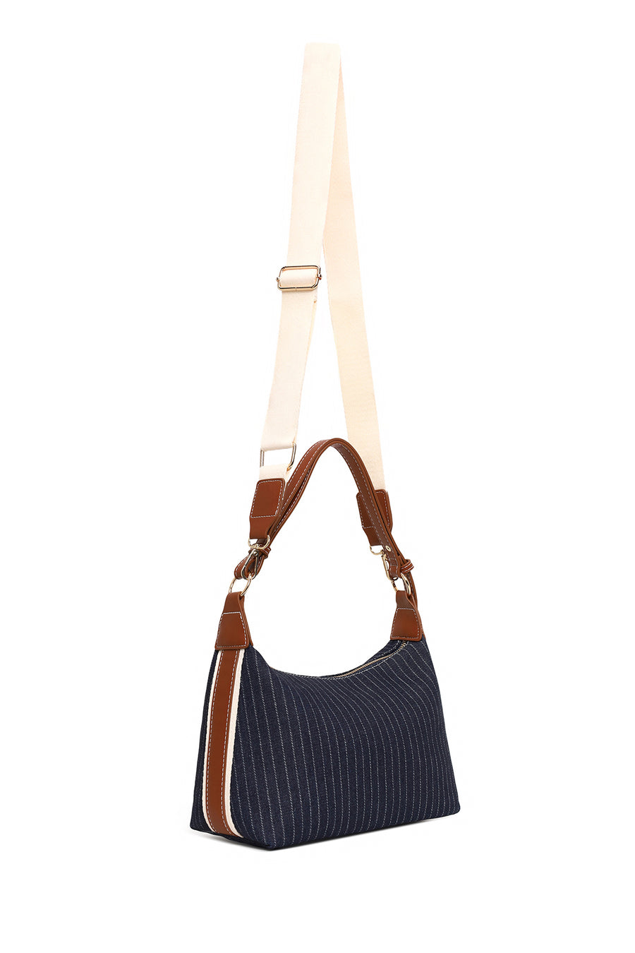 Woman Blue Jean Long-Strap Shoulder Bag