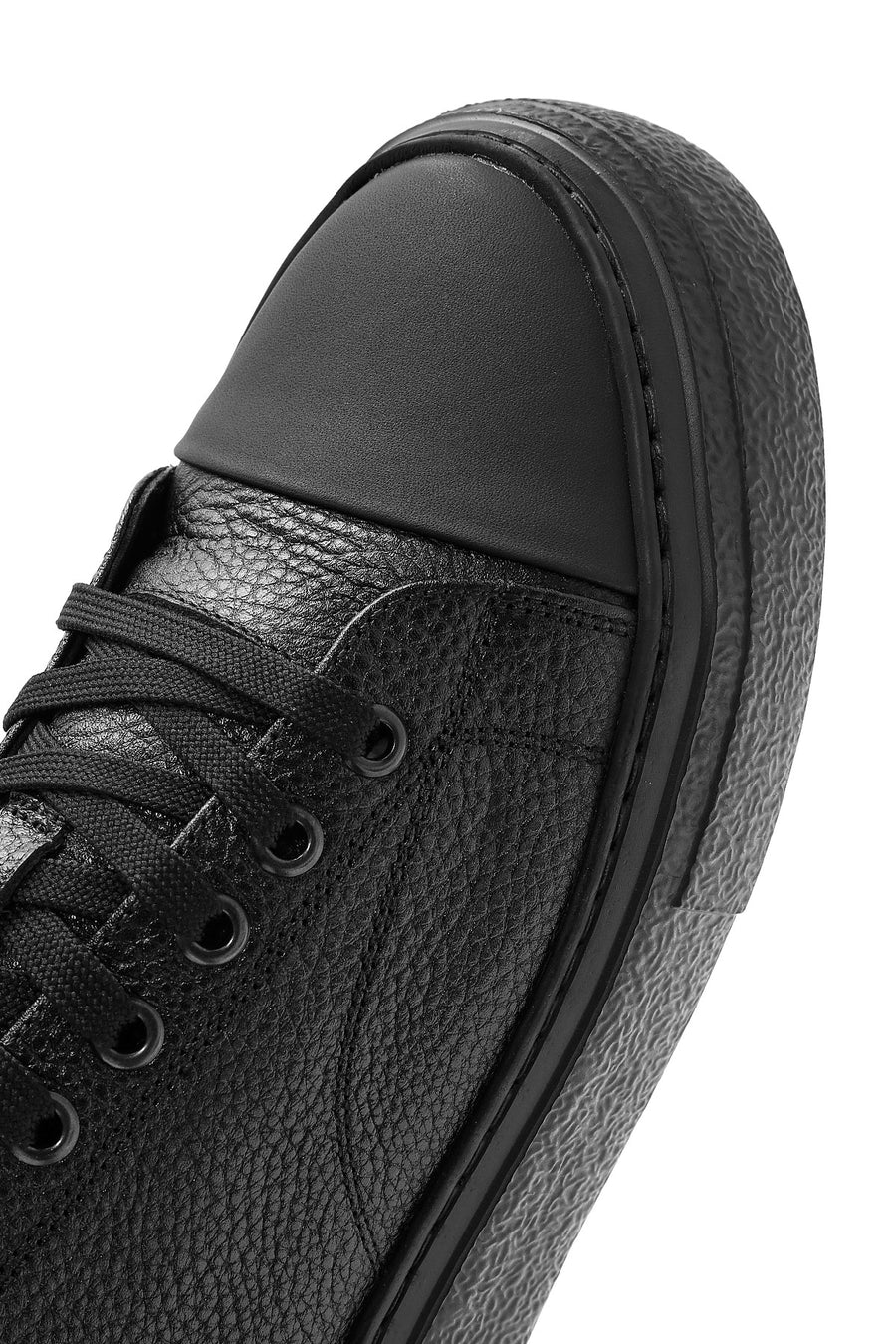 Men's Black Lace-up Leather Sneaker