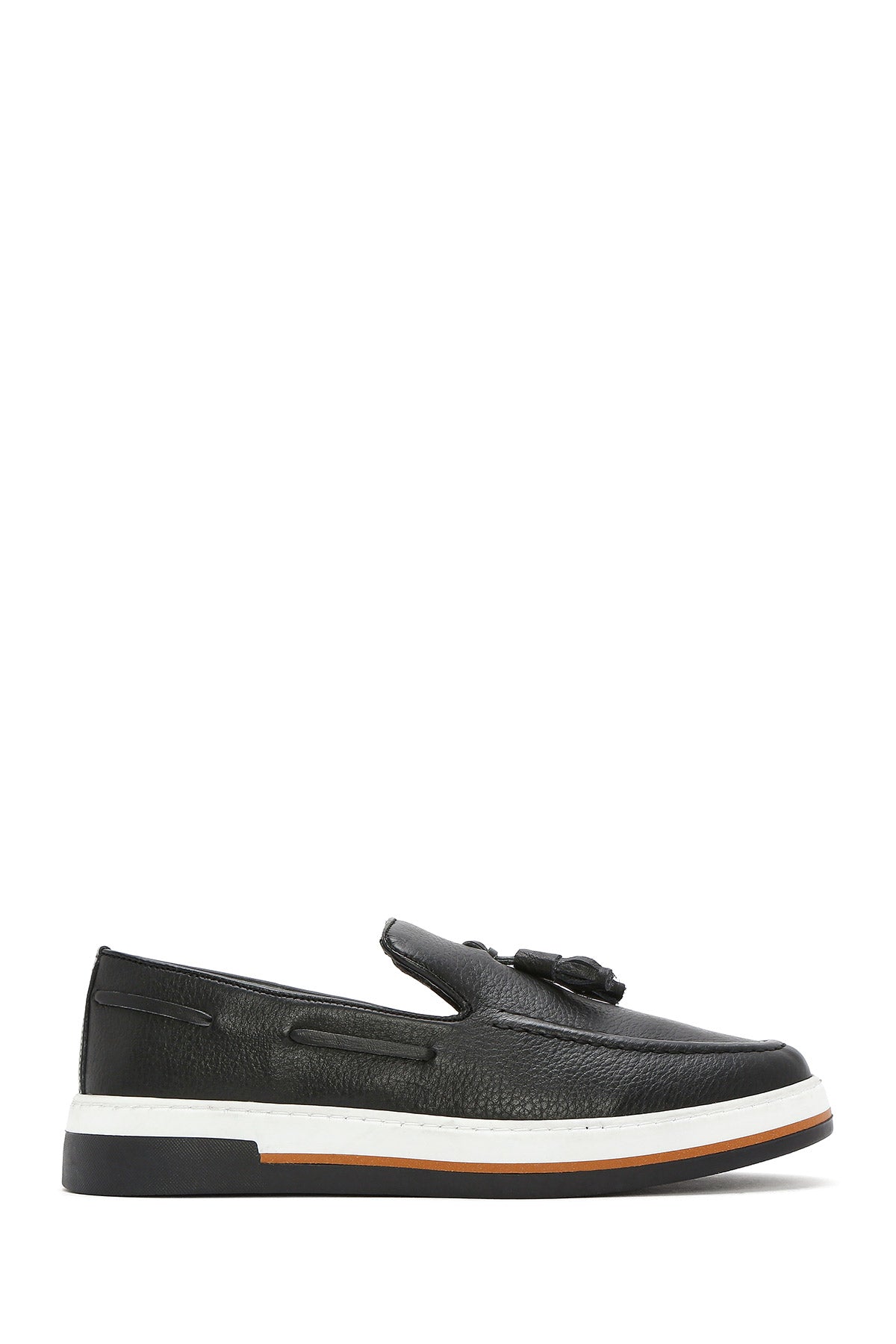 Men's Black Tasseled Leather Casual Loafer 25SFD680418 | Derimod