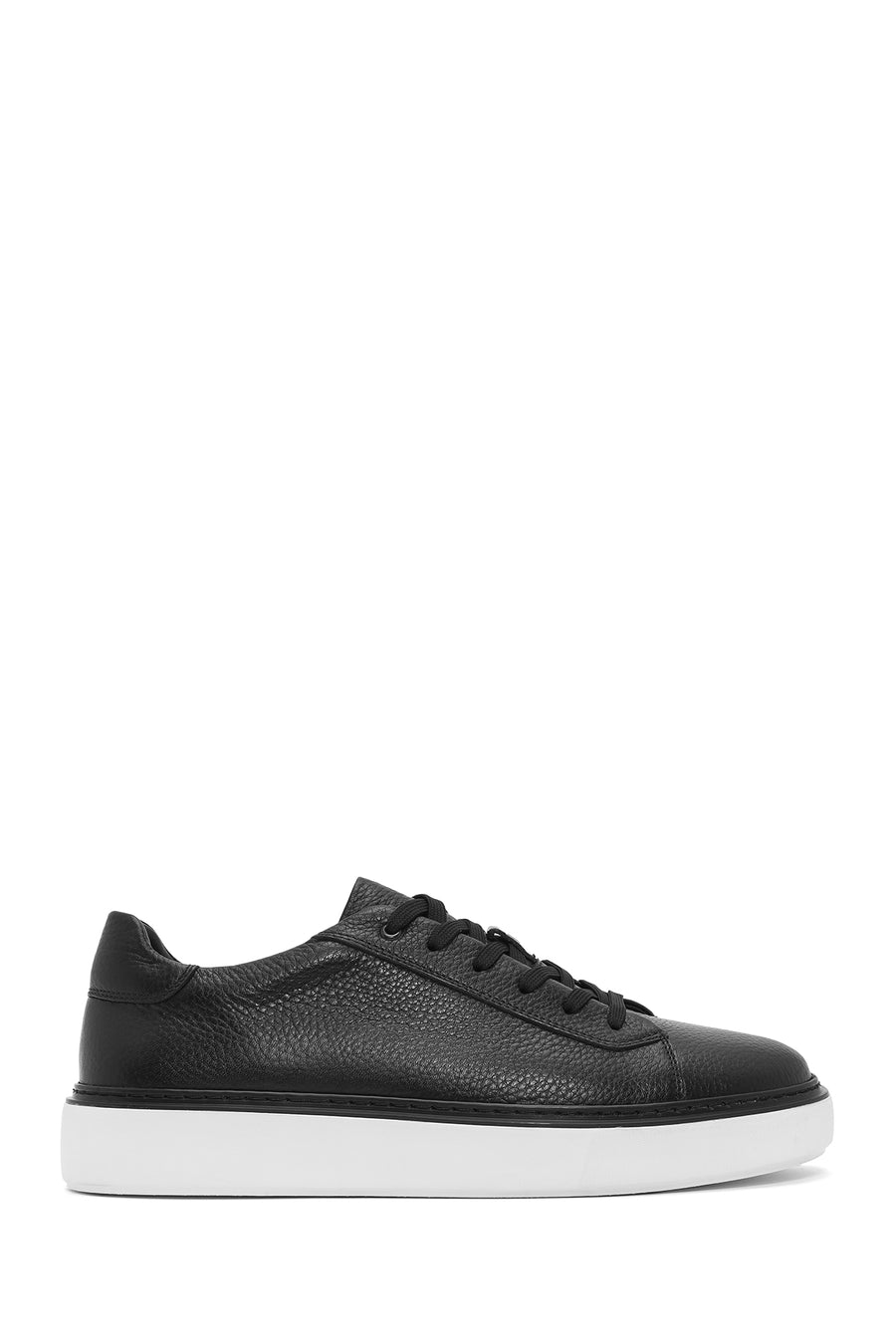 Erkek Siyah Bağcıklı Deri Sneaker 26SFD6124FT | Derimod