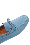 Men's Blue Suede Leather Casual Loafer | Derimod