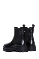 Women's Black Leather Thick Soled Chelsea Boots | Derimod