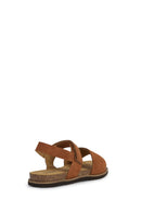 Geox Women's Brown Leuca Strap Suede Leather Sandals | Derimod