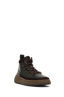 Men's Green Lace-Up Thick Sole Leather Sports Boots | Derimod