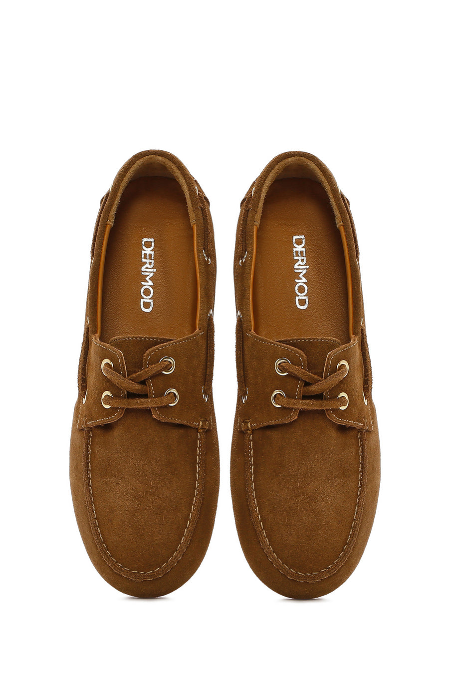Women's Tan Lace-up Suede Leather Shoes