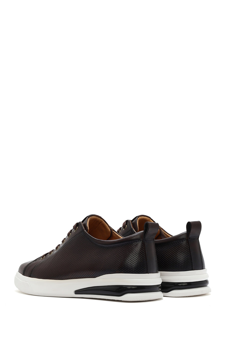 Men's Brown Lace-Up Leather Sneaker