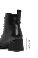 Women's Black Zippered Chunky Heel Boots | Derimod