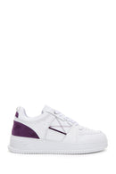 Women's White Leather Thick Soled Sneaker | Derimod