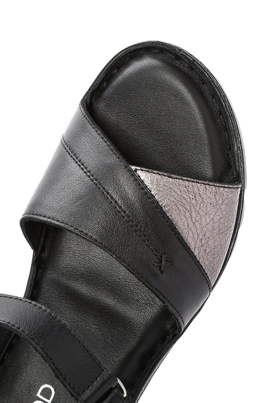 Women's Black Ankle Strap Comfort Leather Sandals