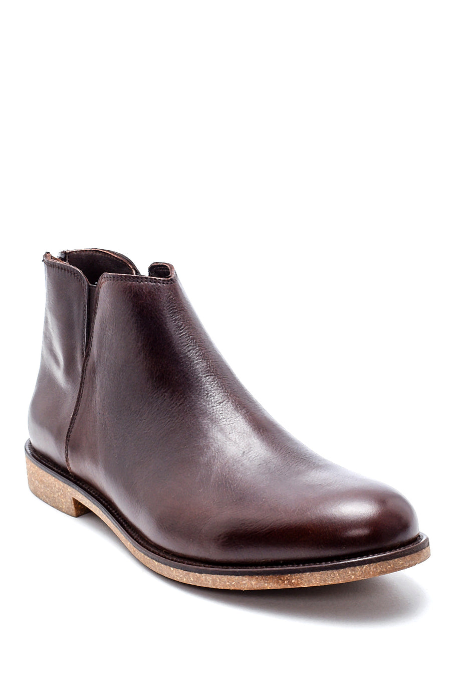 Men's Leather Back Zippered Classic Boots