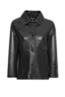 Jennifer Women's Black Leather Jacket | Derimod