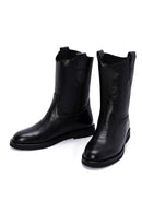 Women's Black Leather Cowboy Boots | Derimod