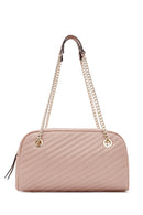 Women's Beige Chain Strap Quilted Shoulder Bag | Derimod