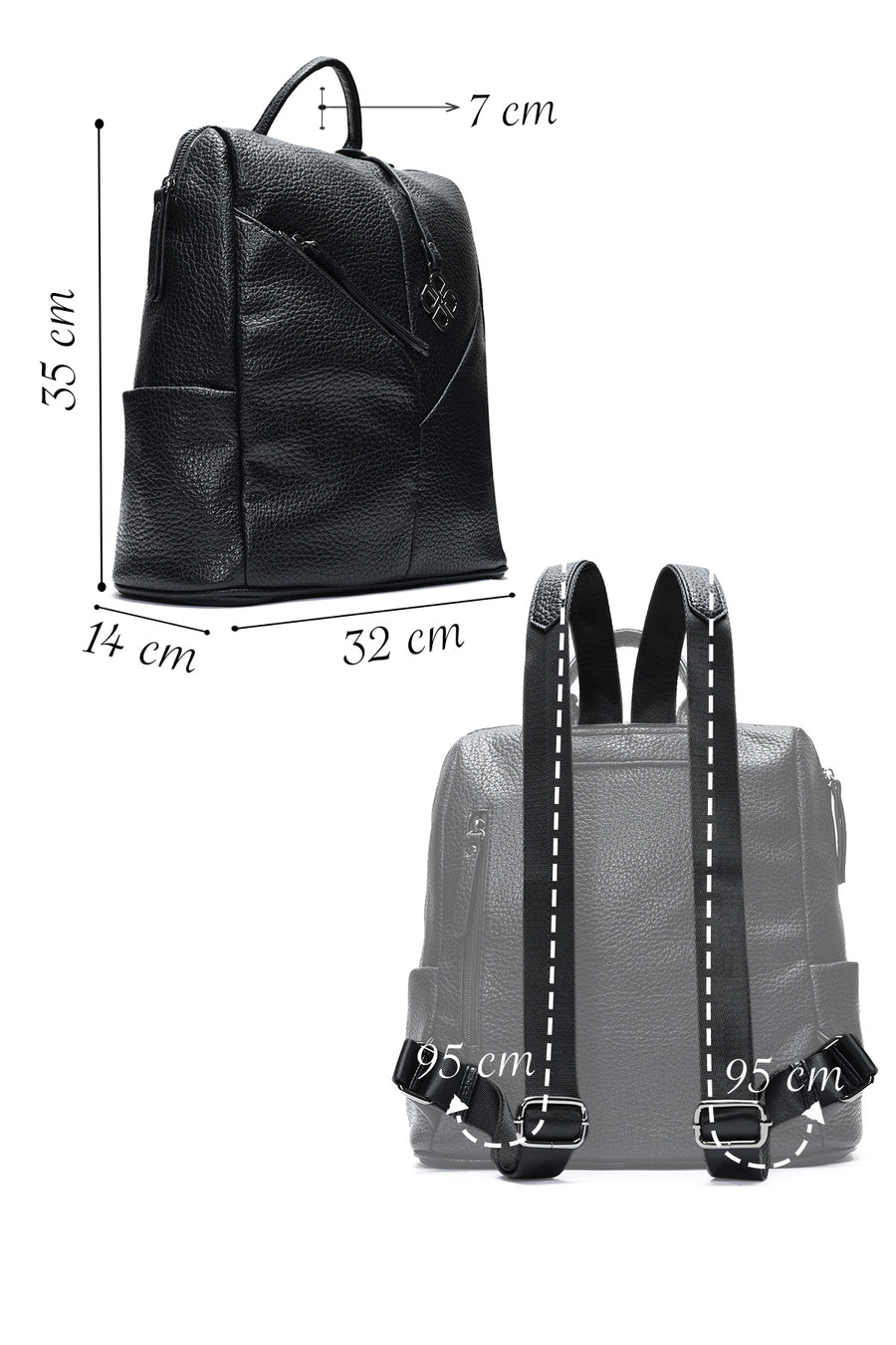 Women's Black Casual Backpack