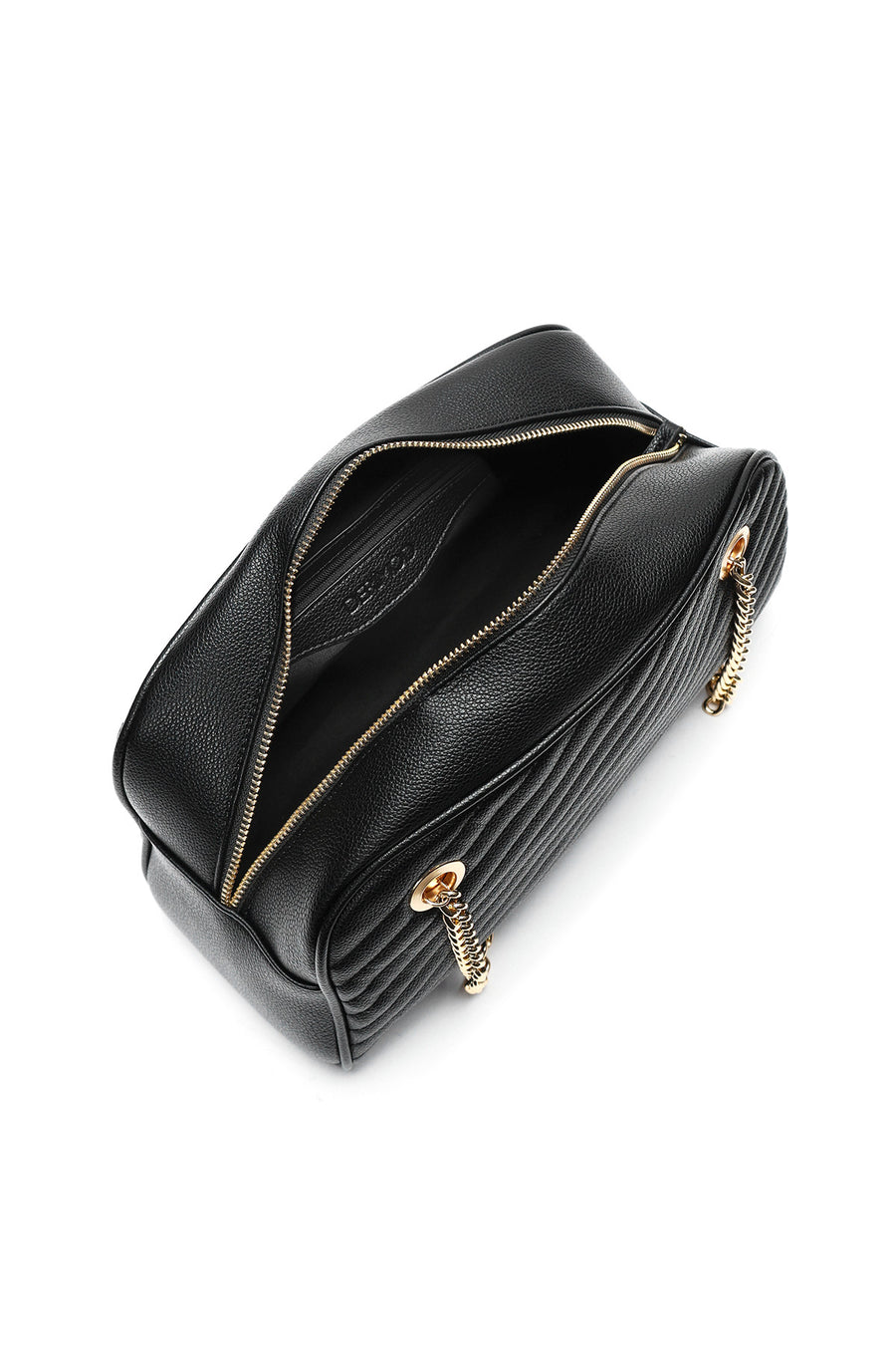 Women's Black Chain Strap Quilted Shoulder Bag