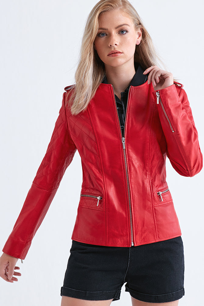 Lopez Women's Leather Jacket 18WGE5468U4 | Derimod