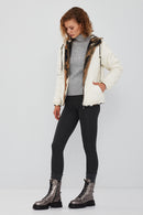 Cortina Women's Patterned Double-Sided Plush Jacket | Derimod