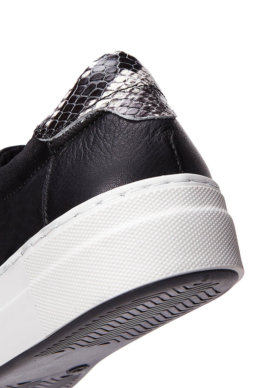 Kadın Siyah Deri Desenli Sneaker