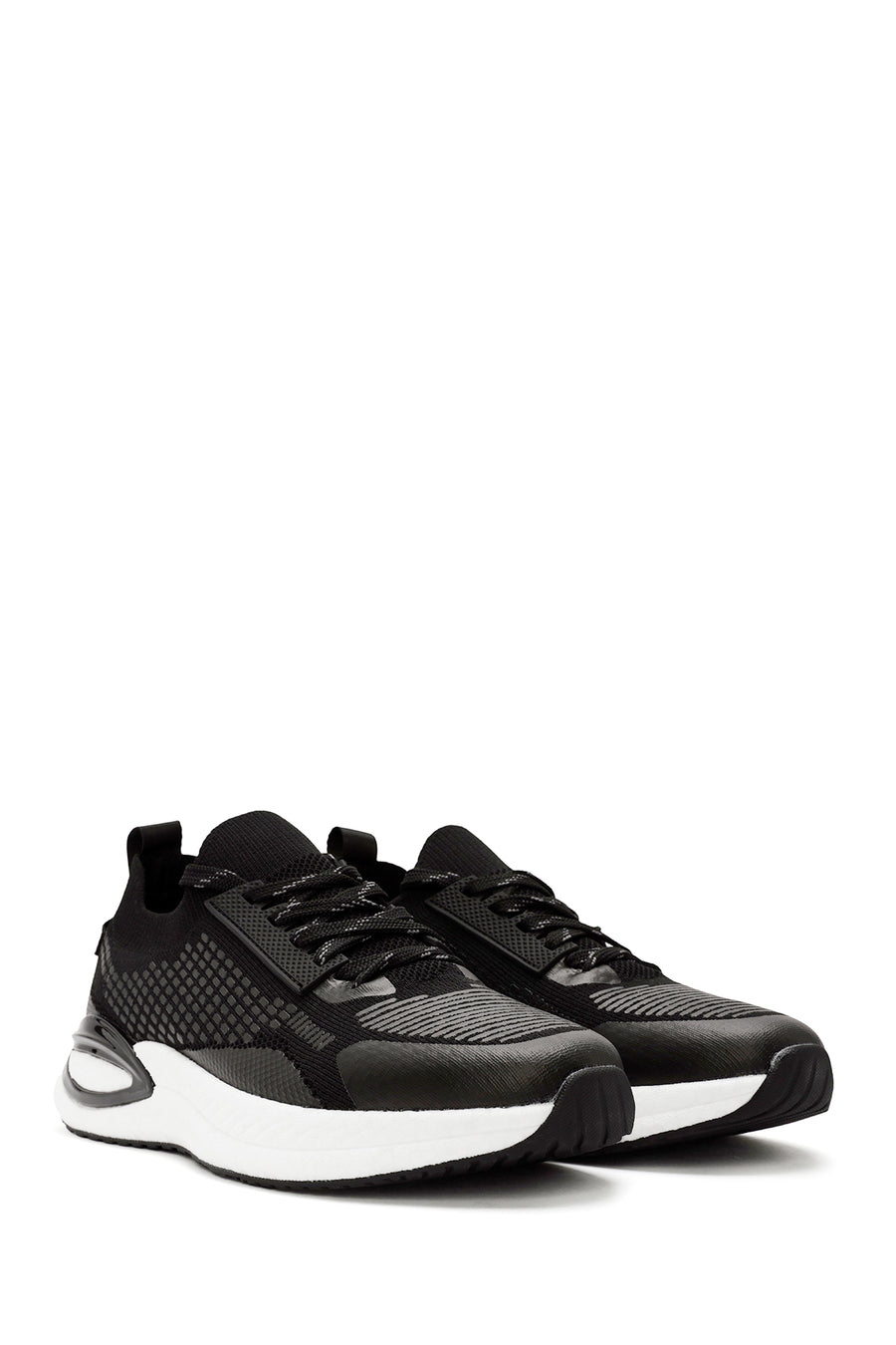 Derimod Zero Men's Black Lace-Up Thick Soled Fabric Sneaker