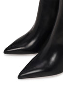 Woman Black Zip Closure Stiletto Heel Leather Boots | Derimod