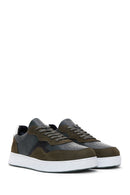 Men's Khaki Leather Thick Soled Sneaker | Derimod