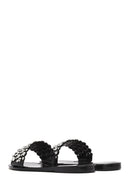 Women's Black Stone Jelly Slippers | Derimod