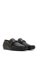 Men's Black Printed Leather Casual Loafer | Derimod