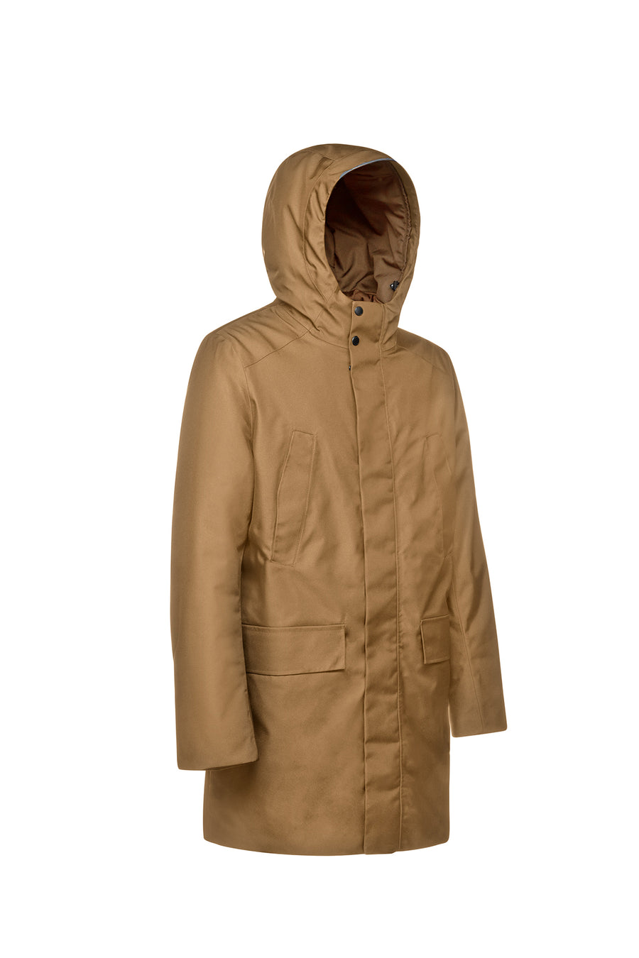 Geox Men's Tan M Clintford Zippered Long Coat