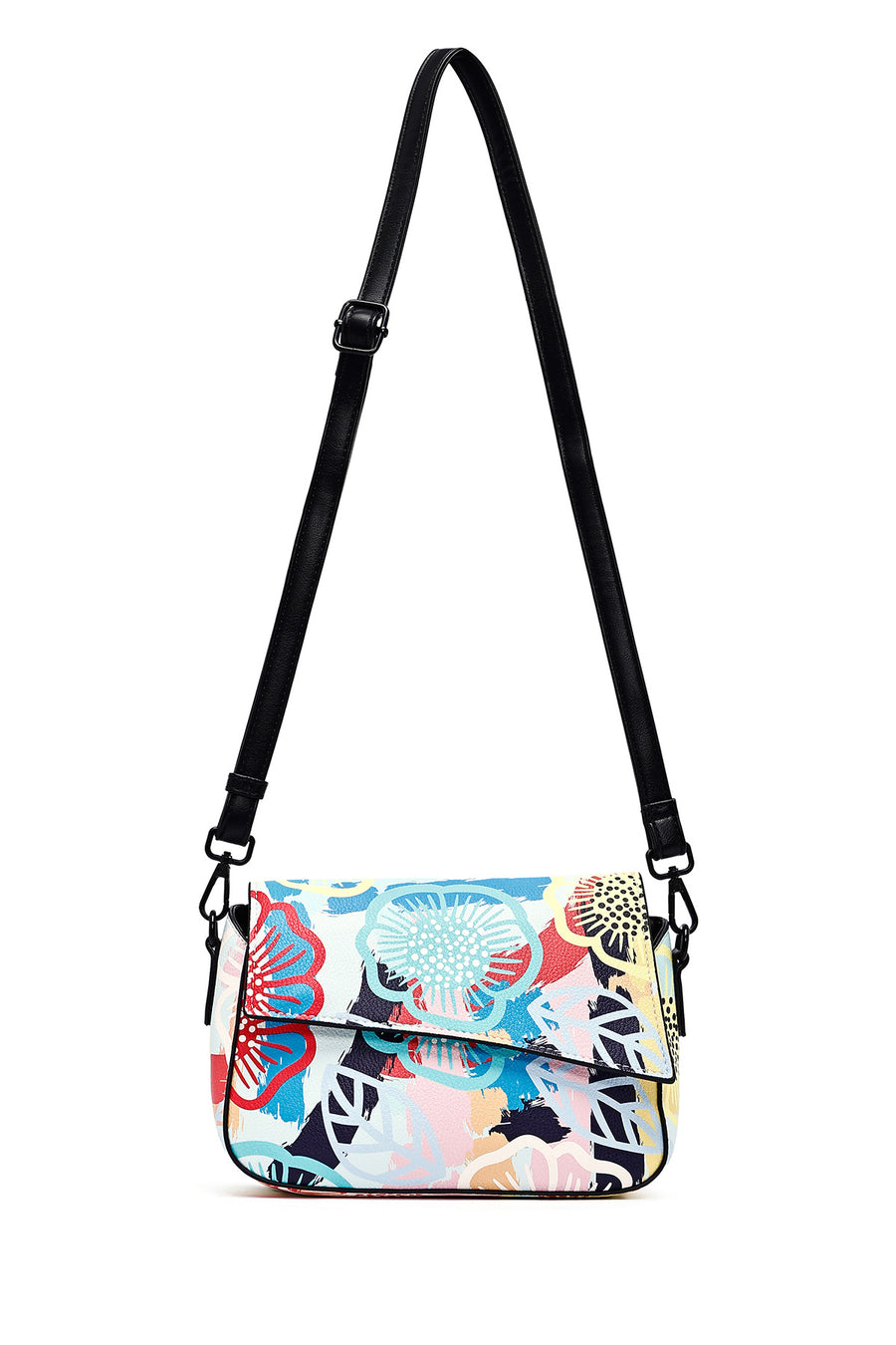 Women's White Long Strap Printed Shoulder Bag