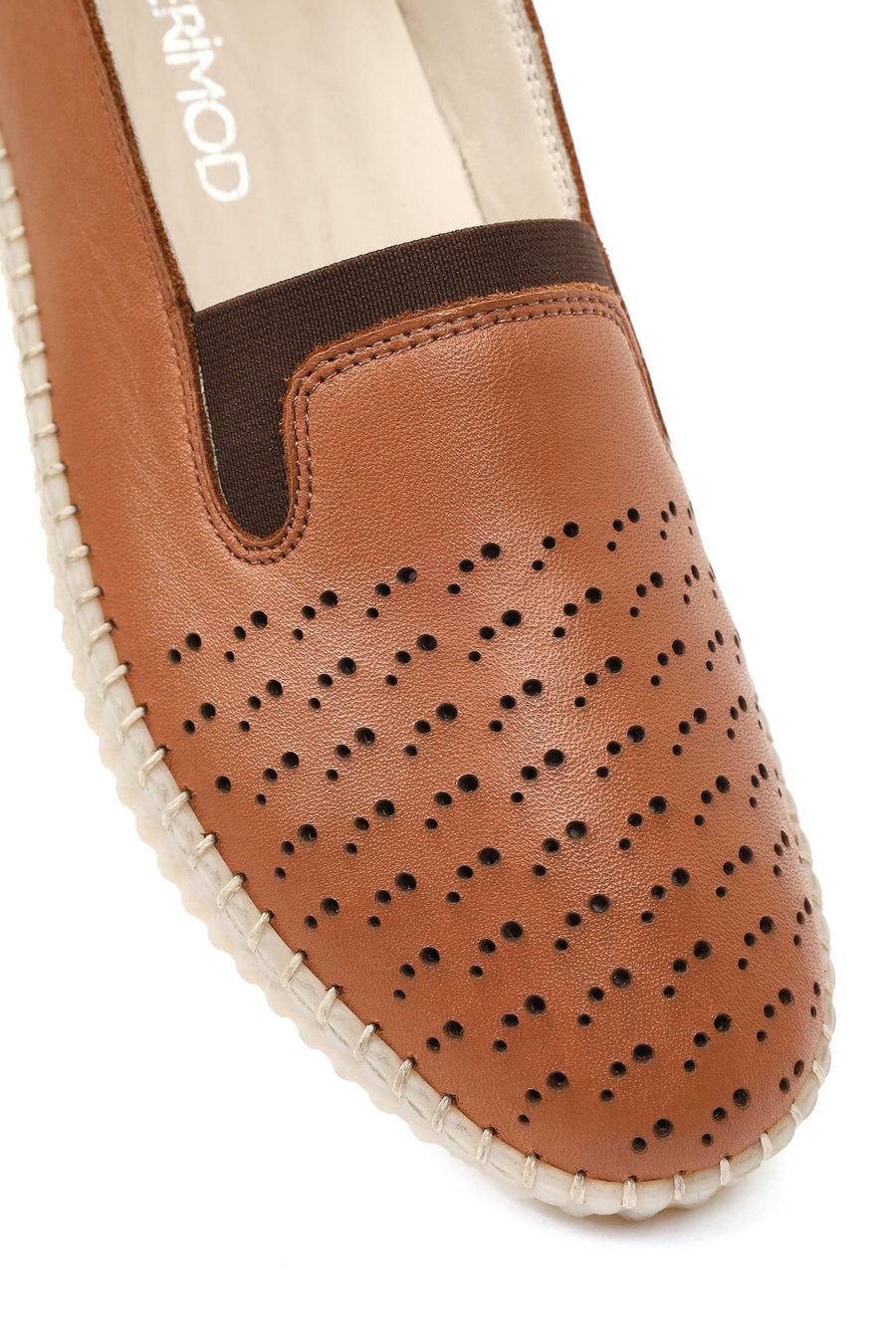 Woman Tan Leather Comfort Shoes