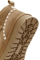 Women's Camel Fur Detailed Suede Leather Boots | Derimod